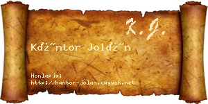 Kántor Jolán névjegykártya